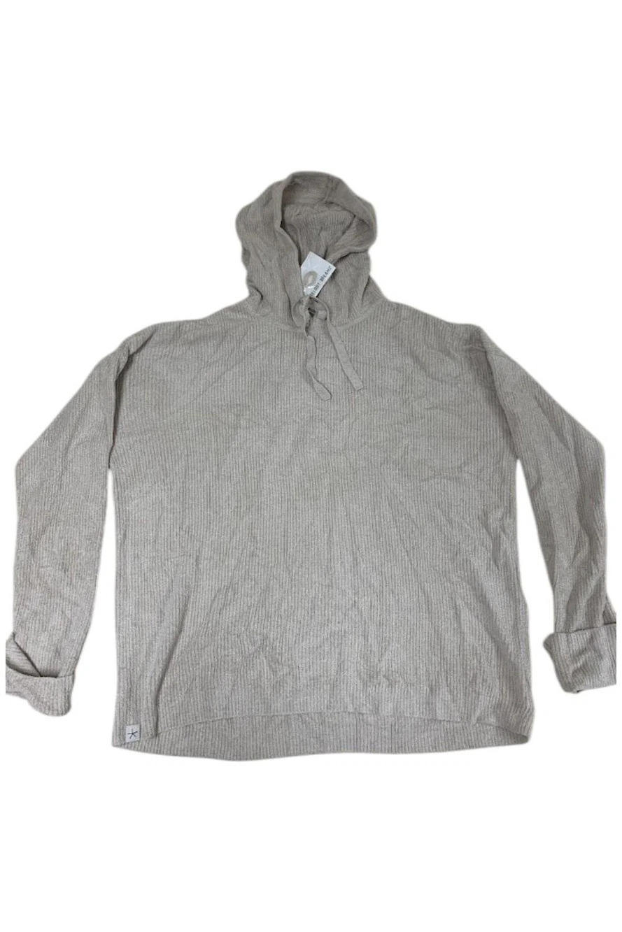 Barefoot Dreams Women's CozyChic Ribbed Cuff Hoodie Stone - Regular